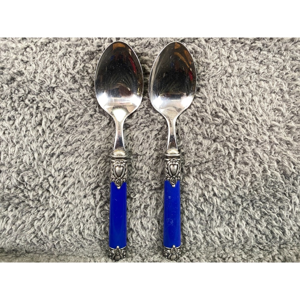 Hampton Silversmiths San Remo Stainless Blue Tablespoon Flatware Set of 2